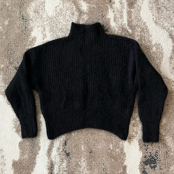 St. Agni Sweaters - st. agni alpaca funnel neck sweater in black — medium